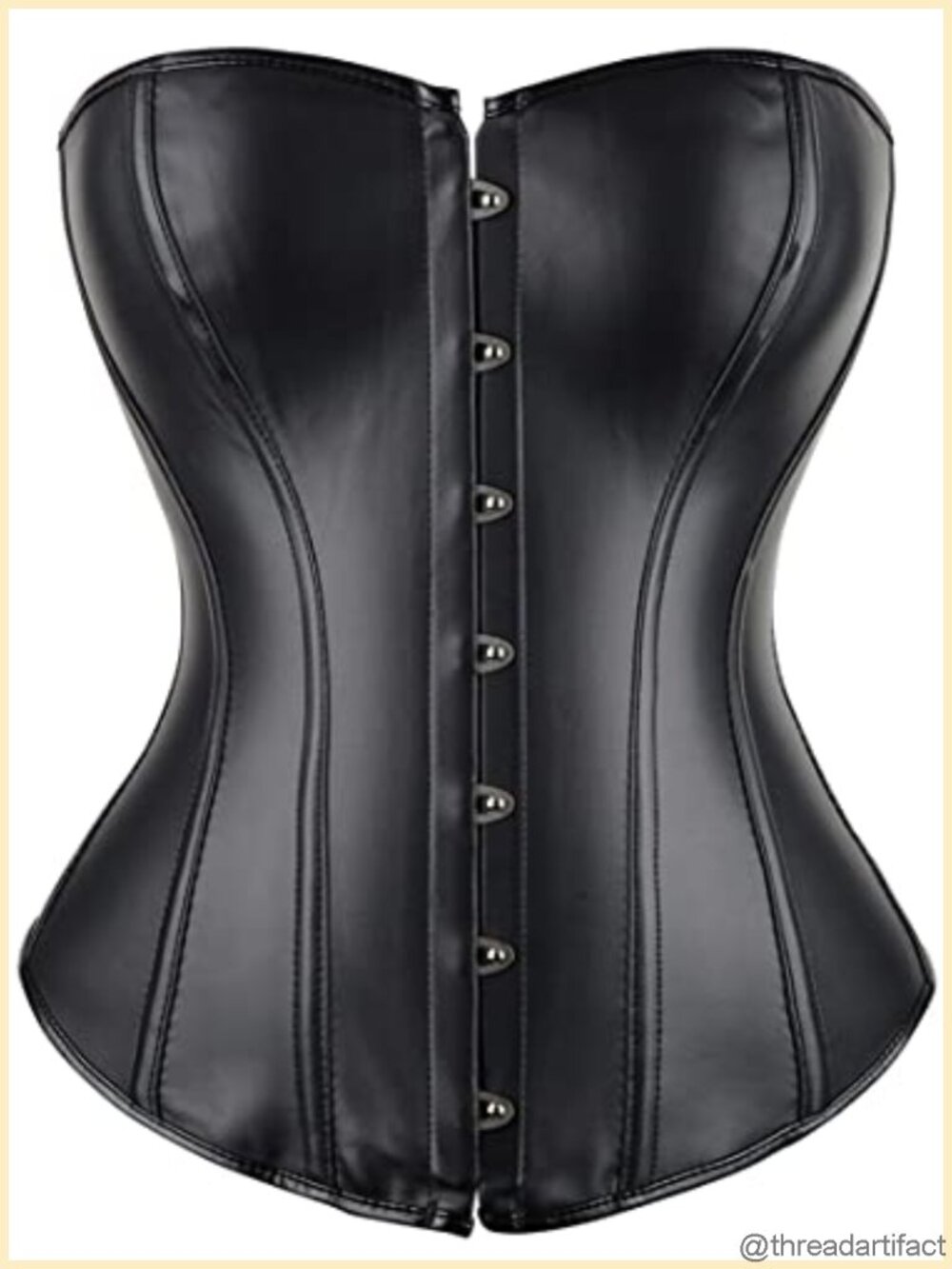 Faux Leather Steampunk Gothic Boned Corset Bustier Lace Up Back Costume